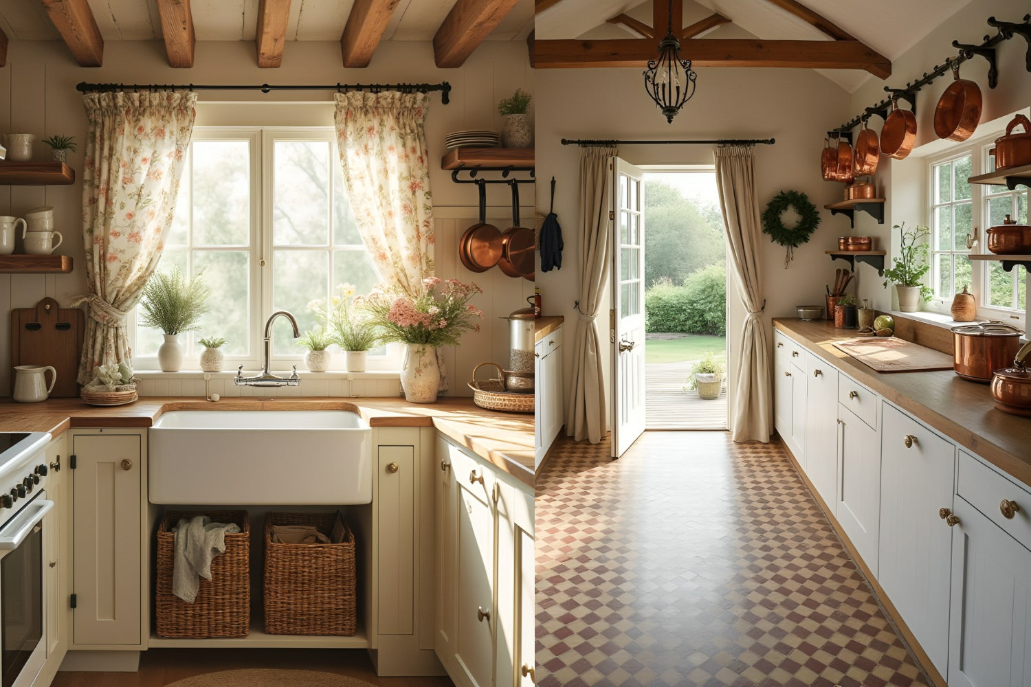 Country Kitchen With Ceiling Tile Centerpiece: Stunning Rustic Charm Ideas