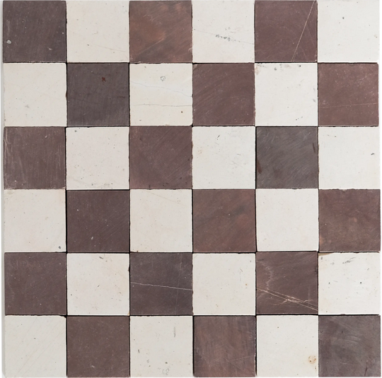 burgundy and white checkered tile