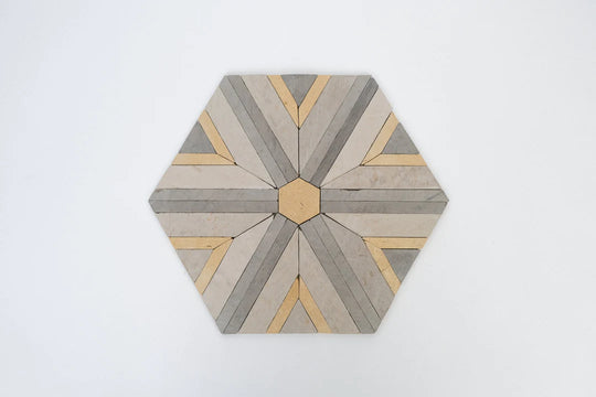 light gray hexagon mosaic tile