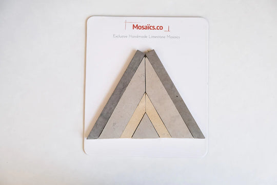 Antique Gray & Sand Yellow Large Diamond Limestone Mosaic Tile - Barcelona Pattern