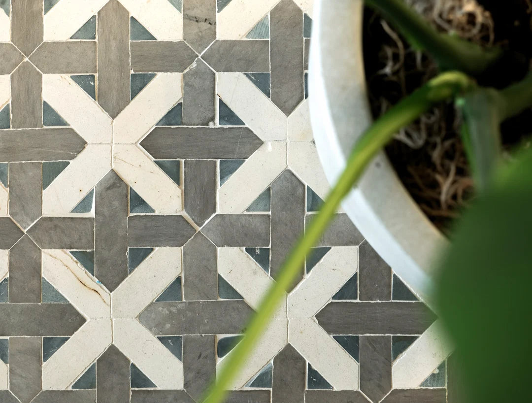 gray cross floor tile