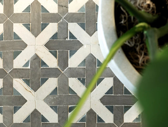 gray cross floor tile