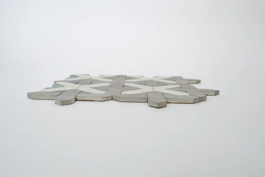gray cross stone mosaic tile angled image 2