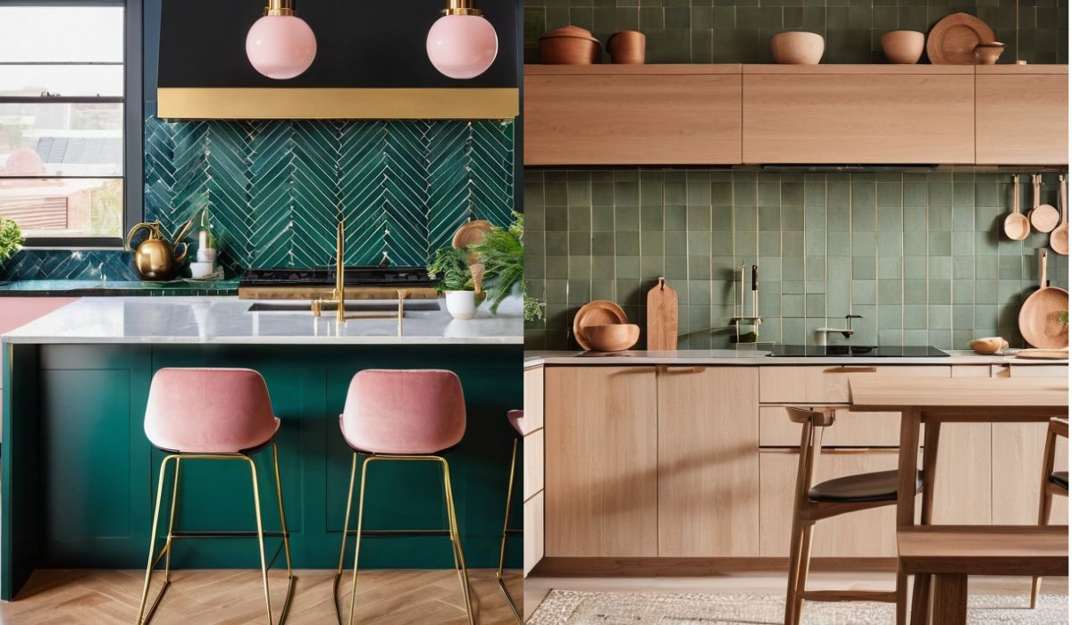 green-tile-backsplash