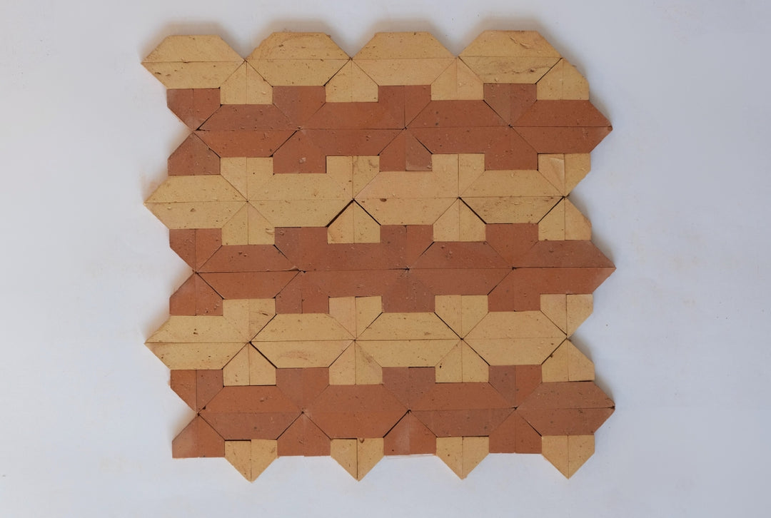 Burnt Cinnamon & Amber Terracotta Mosaic Tile - New York Pattern