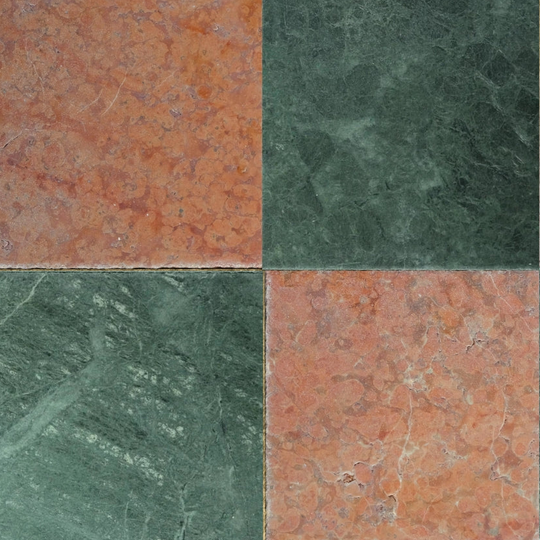 Green and Red Antique Marble Checkerboard Tile Set – 12x12